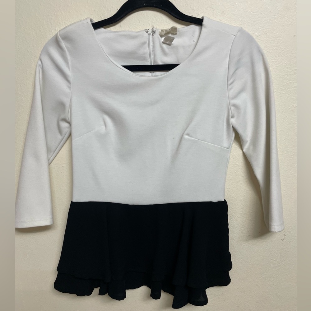 White and black long sleeve